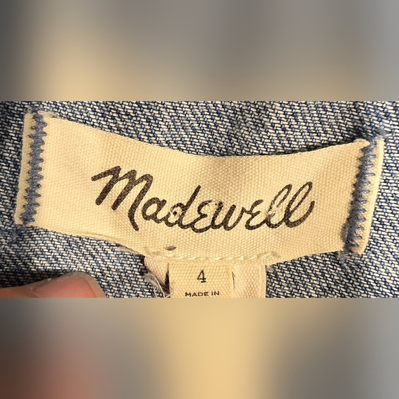 Madewell Denim Wide Leg Coverall Jumpsuit Size 4 - Picture 4 of 8
